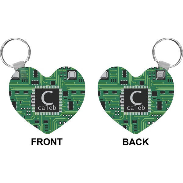 Circuit Board Heart Keychain (Front + Back)