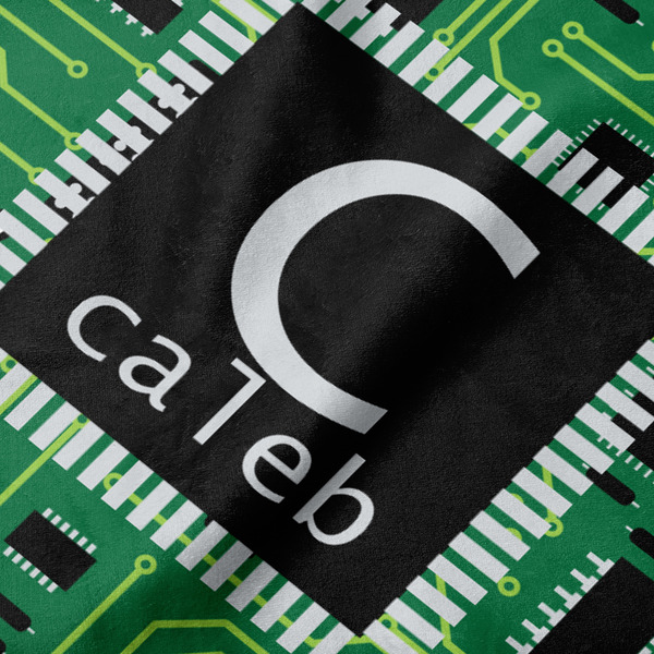 Circuit Board Hooded Baby Towel- Detail Close Up
