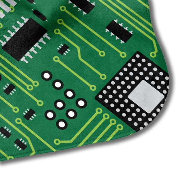 Circuit Board Hooded Baby Towel- Detail Corner