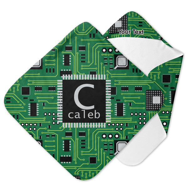 Custom Circuit Board Hooded Baby Towel (Personalized)