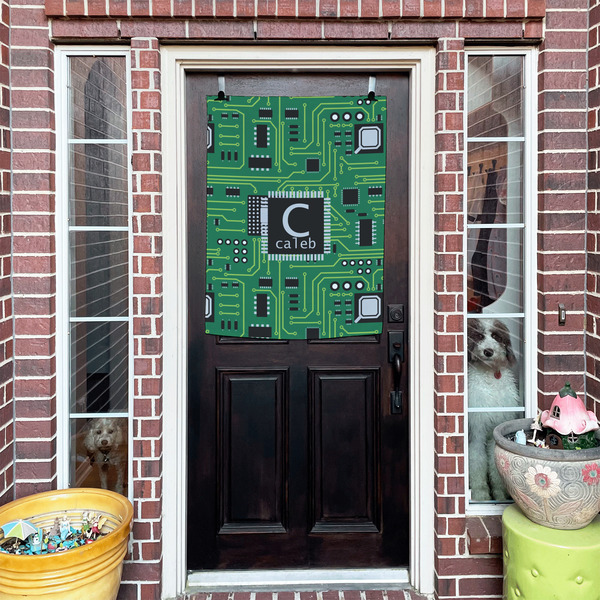 Circuit Board House Flags - Double Sided - (Over the door) LIFESTYLE