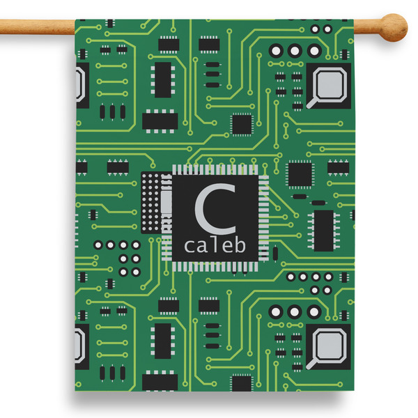 Custom Circuit Board 28" House Flag (Personalized)