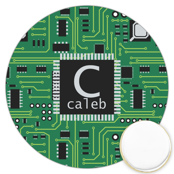 Custom Circuit Board Printed Cookie Topper - 3.25" (Personalized)