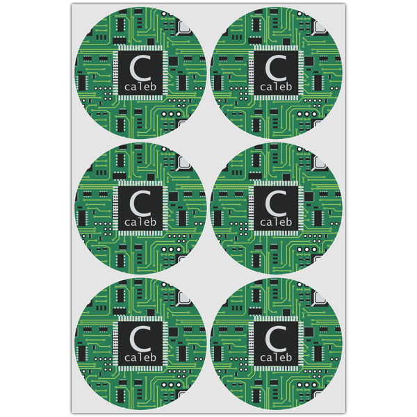 Circuit Board Icing Circle - Large - Set of 6