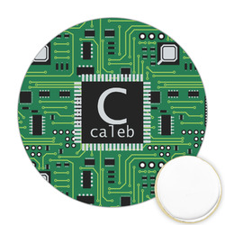 Circuit Board Printed Cookie Topper - Round (Personalized)