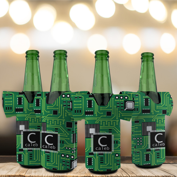 Circuit Board Jersey Bottle Cooler - Set of 4 - LIFESTYLE