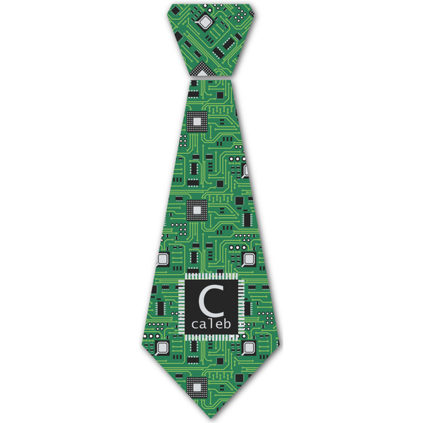 Custom Circuit Board Iron On Tie - 4 Sizes w/ Name and Initial