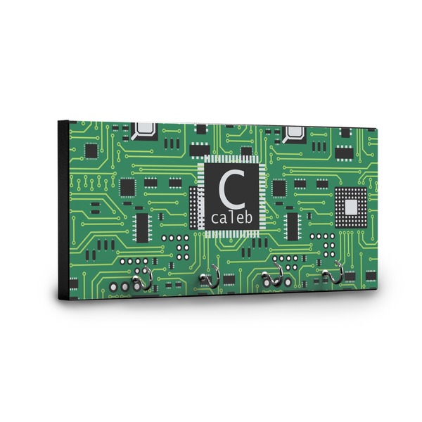 Circuit Board Key Hanger - Front View with Hooks