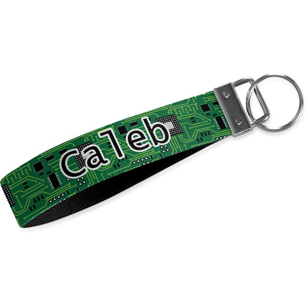 Custom Circuit Board Wristlet Webbing Keychain Fob (Personalized)