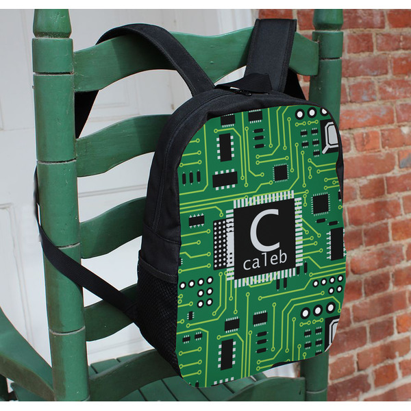 Circuit Board Kids Backpack - In Context