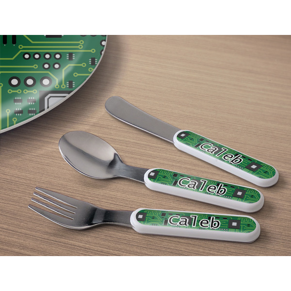 Circuit Board Kids Flatware w/ Plate