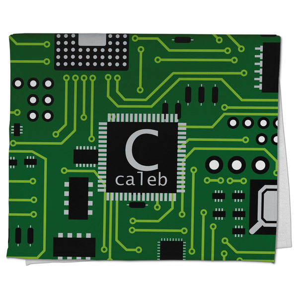 Custom Circuit Board Kitchen Towel - Poly Cotton w/ Name and Initial