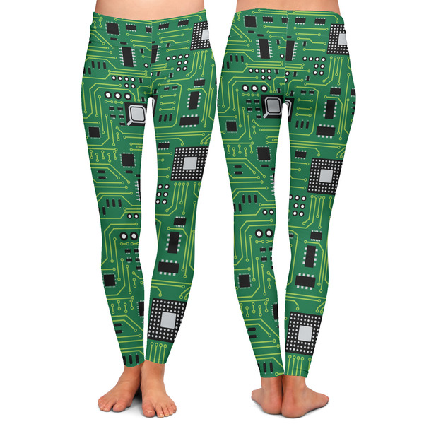 Circuit Board Ladies Leggings - Front and Back