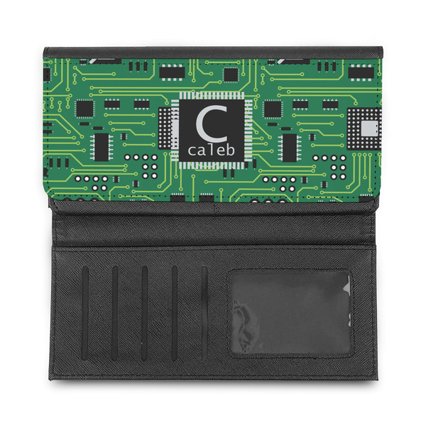 Circuit Board Ladies Wallet - Half Way Open