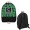 Circuit Board Large Backpack - Black - Front & Back View