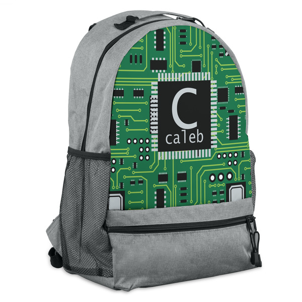 Custom Circuit Board Backpack - Grey (Personalized)