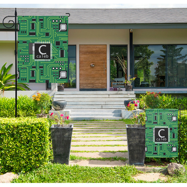 Custom Circuit Board Large Garden Flag - Double Sided (Personalized)