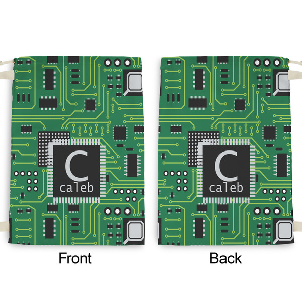 Circuit Board Large Laundry Bag - Front & Back View