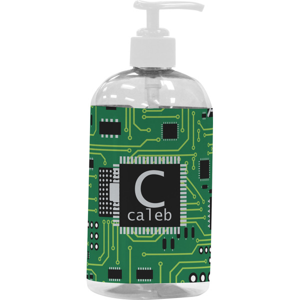 Custom Circuit Board Plastic Soap / Lotion Dispenser (16 oz - Large - White) (Personalized)
