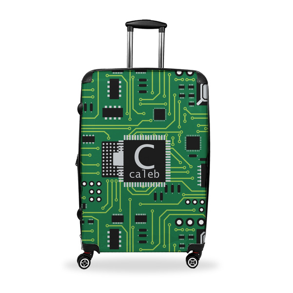 Custom Circuit Board Suitcase - 28" Large - Checked w/ Name and Initial