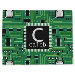 Circuit Board Single-Sided Linen Placemat - Single w/ Name and Initial