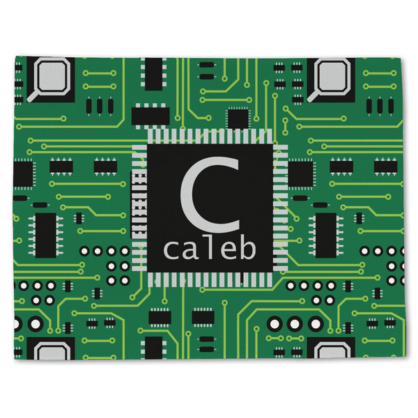 Custom Circuit Board Single-Sided Linen Placemat - Single w/ Name and Initial