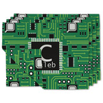 Circuit Board Linen Placemat w/ Name and Initial