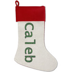 Circuit Board Red Linen Stocking (Personalized)