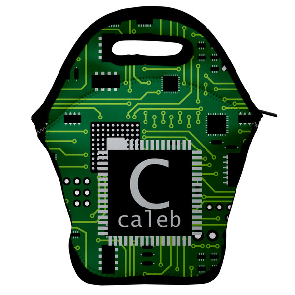 Custom Circuit Board Lunch Bag w/ Name and Initial