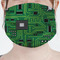 Circuit Board Mask - Pleated (new) Front View on Girl