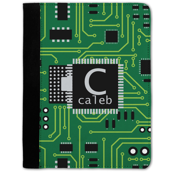 Custom Circuit Board Notebook Padfolio w/ Name and Initial