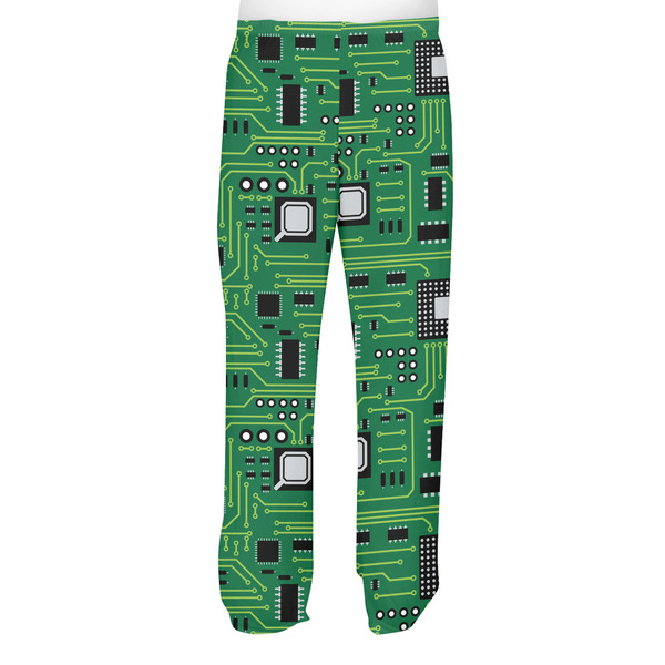 Circuit Board Men's Pjs Back - on model