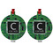 Circuit Board Metal Ball Ornament - Front and Back