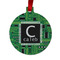 Circuit Board Metal Ball Ornament - Front