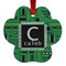 Circuit Board Metal Paw Ornament - Double Sided w/ Name and Initial