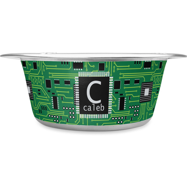 Custom Circuit Board Stainless Steel Dog Bowl - Large (Personalized)