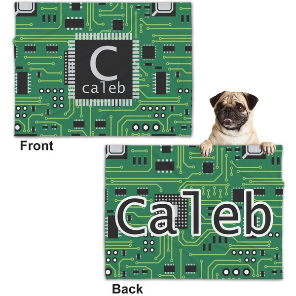 Circuit Board Microfleece Dog Blanket - Regular - Front & Back