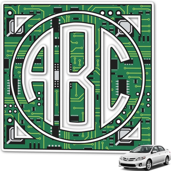 Custom Circuit Board Monogram Car Decal (Personalized)