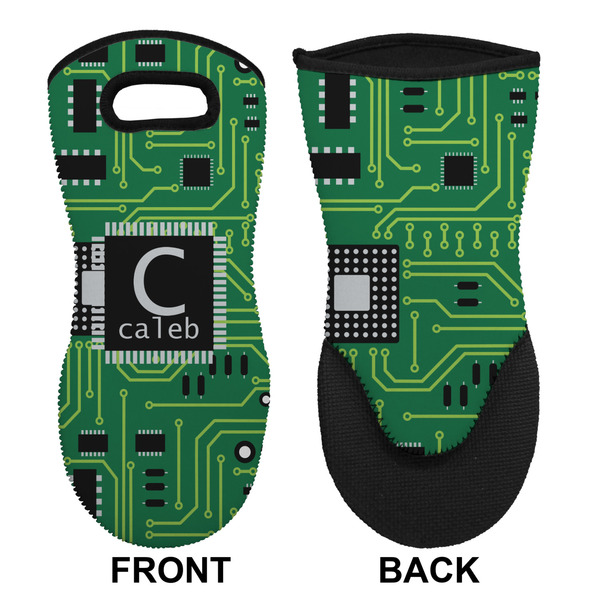 Circuit Board Neoprene Oven Mitt (Front & Back)