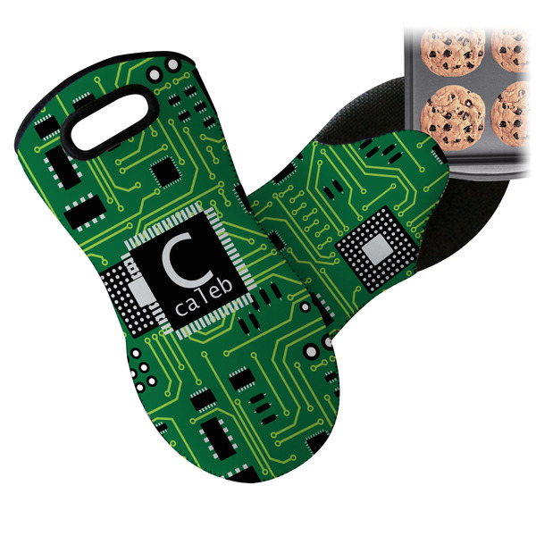 Circuit Board Neoprene Oven Mitt