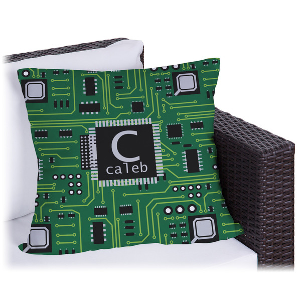 Custom Circuit Board Outdoor Pillow (Personalized)