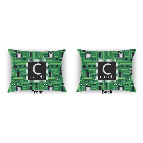 Circuit Board  Outdoor Rectangular Throw Pillow (Front and Back)