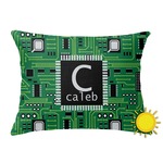 Circuit Board Outdoor Throw Pillow (Rectangular) (Personalized)