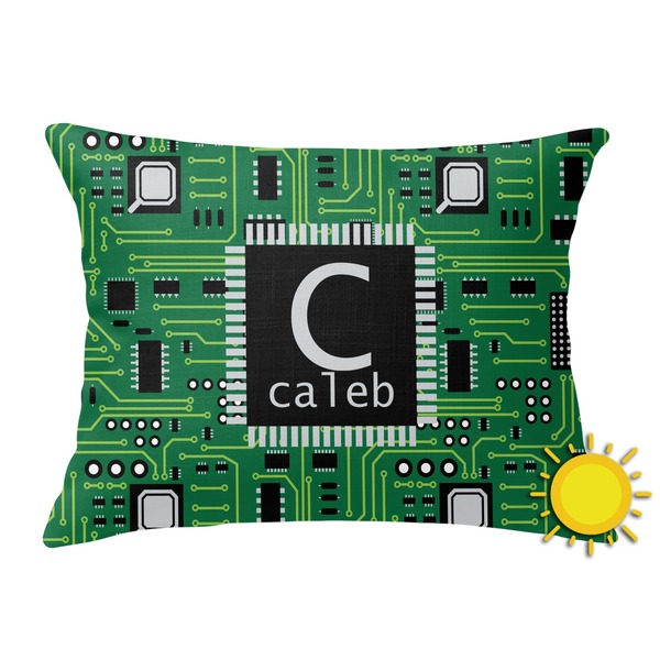 Custom Circuit Board Outdoor Throw Pillow (Rectangular) (Personalized)