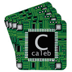 Circuit Board Paper Coasters w/ Name and Initial