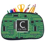 Circuit Board Neoprene Pencil Case - Medium w/ Name and Initial