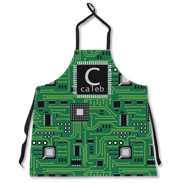 Custom Circuit Board Apron Without Pockets w/ Name and Initial