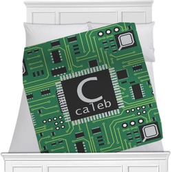Circuit Board Minky Blanket - Twin / Full - 80"x60" - Single Sided (Personalized)