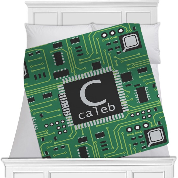 Custom Circuit Board Minky Blanket - Toddler / Throw - 60"x50" - Single Sided (Personalized)