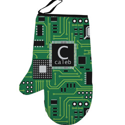 Circuit Board Left Oven Mitt (Personalized)